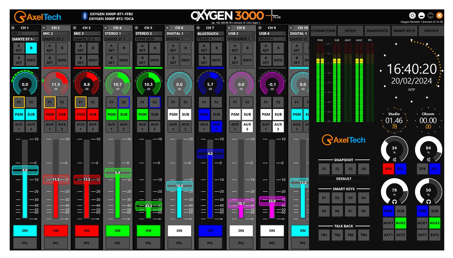 Axel Oxygen 3000 Plus Digital Broadcast Console Remote